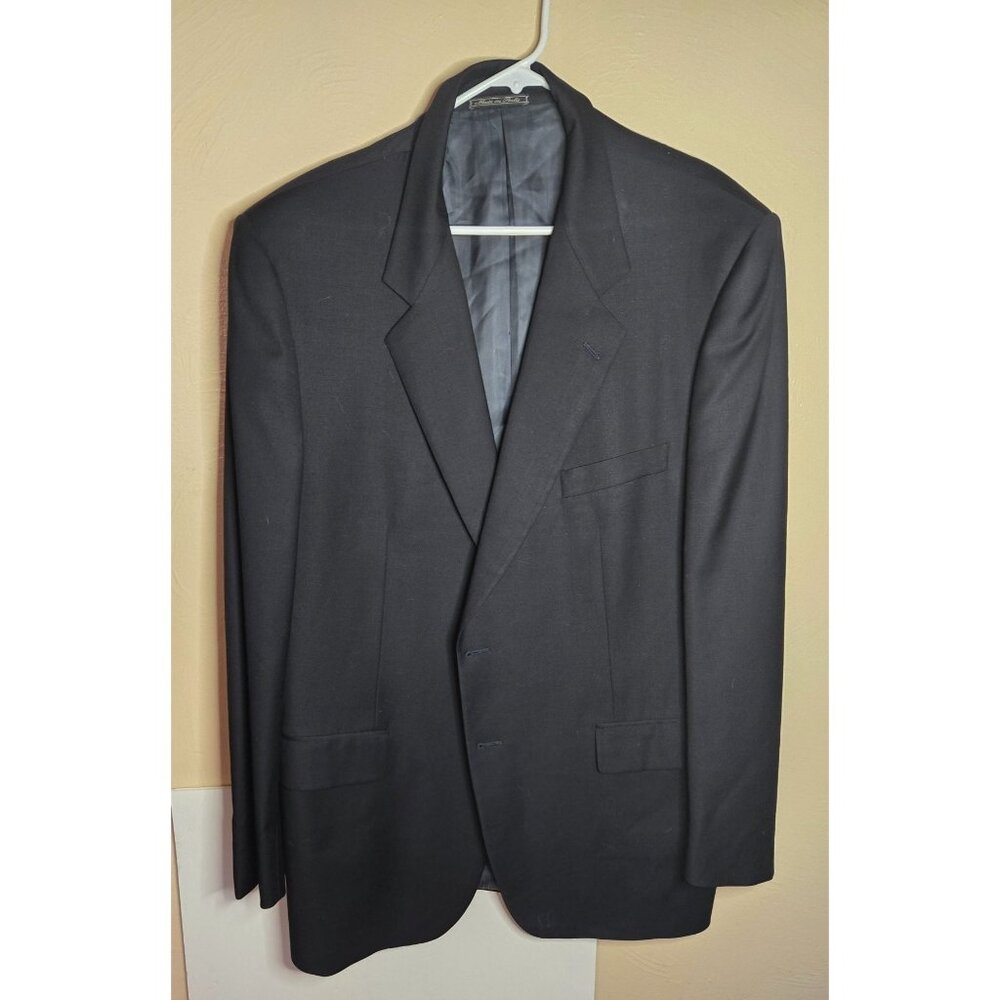 Corneliani Super 120's Extrafine Merino Wool Blazer Suit Jacket Sz 56 7L